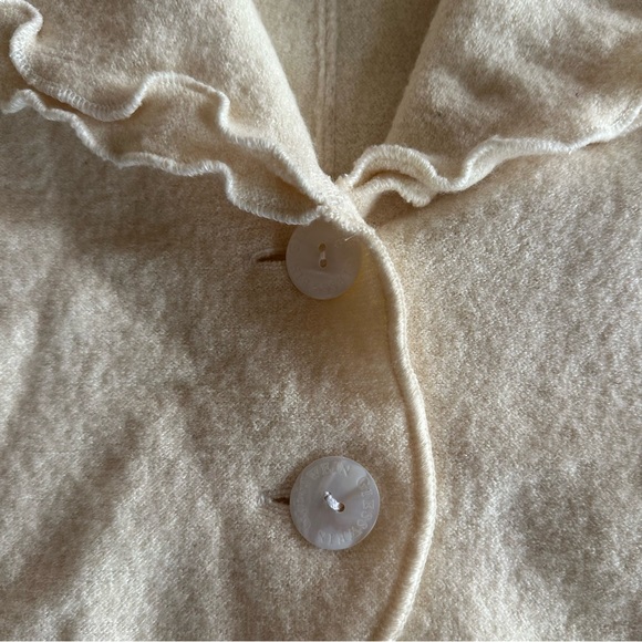 Geisswein Cream Ruffle Wool Blend Sweater Medium - Picture 5 of 12